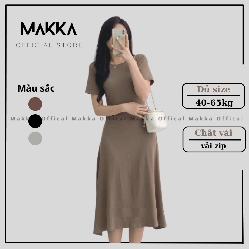 Váy đầm thun MAKKA đầm body freesize phong cách Hàn Quốc trẻ trung năng động đầm xòe chất liệu cotton thoáng mát 511