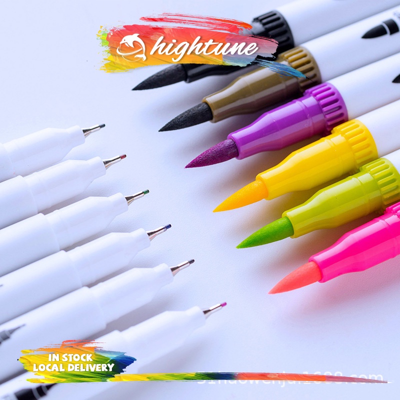 Set bút brush, bút dạ màu nước 24-240 màu thiết kế 2 đầu mảnh dễ vẽ, bút vẽ màu nước đầu mềm, bộ bút vẽ màu nước hai đầu cho trẻ em, có nhiều màu