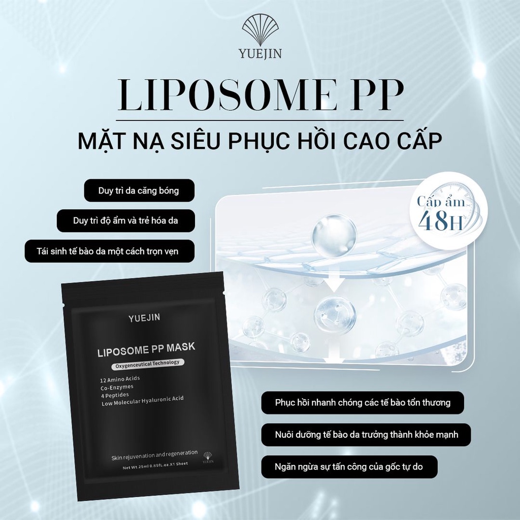 Yuejin Liposome PP Mask - Mặt nạ siêu phục hồi, cấp ẩm và tái sinh đa tầng làn da (1 miếng) | BigBuy360 - bigbuy360.vn