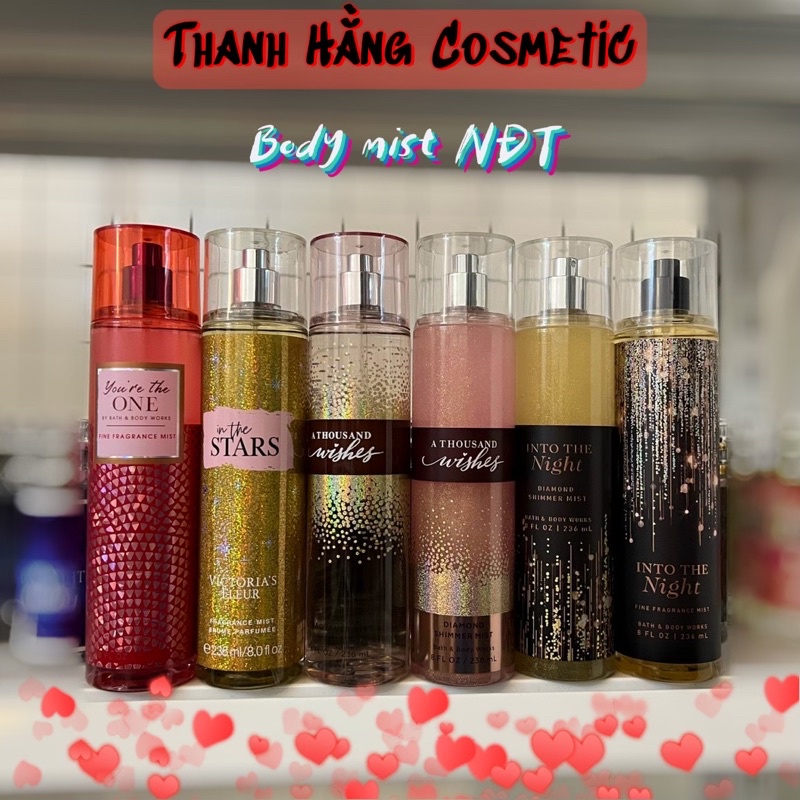 Xịt body mist thơm toàn thân Bath and Body Works fragrance mist 236ml