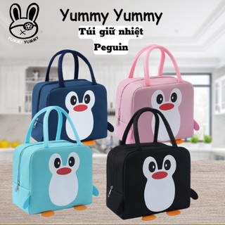 Túi giữ nhiệt đựng hộp cơm Penguin Yummy.Yummy hình chim cánh cụt dễ thương không thấm nước
