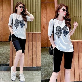 Sét bộ thun lửng thêu nơ
