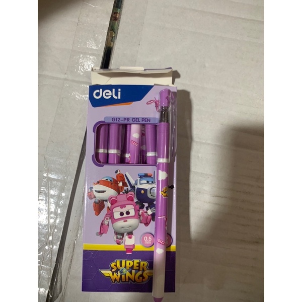 Bút Gel Tím Deli G12 G13 G30 One Piece Supper Wings Little Dino Bút Nước Viết Trơn Ra Đều Mực Tím
