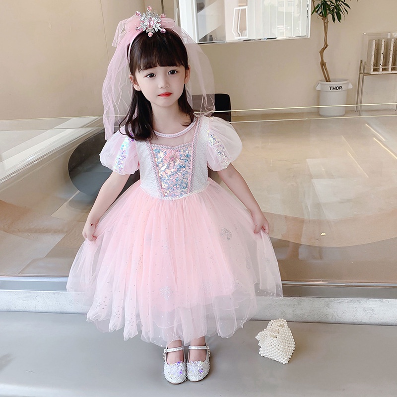 Váy công chúa Elsa kèm tà dài cho bé gái 3-11 tuổi - Mẫu mới nhất 2022