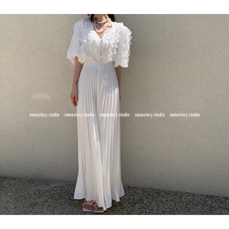 NANASTORY•Quần Ống Rộng Xếp Ly Sang Chảnh Cho Nữ