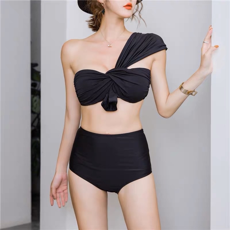 Bikini/ Đồ bơi 2 mảnh quần đùi vai chéo gọng nâng ngực kín đáo kiểu dáng Hàn Quốc trendyai