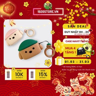  【CASE TEDDY Case Vỏ Ốp HAVIT TW967 Bao Đựng Tai Nghe Không Dây Bluetooth TrueWireless Cao Cấp Chống Bẩn - 1920Storevn 