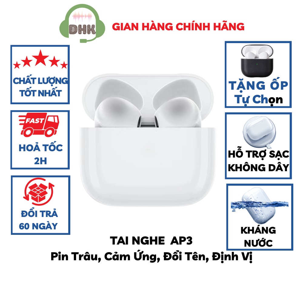 Tai nghe bluetooth AlP3 không dây Định Vị, Đổi Tên, Mic đàm thoại, Chính Hãng DHK