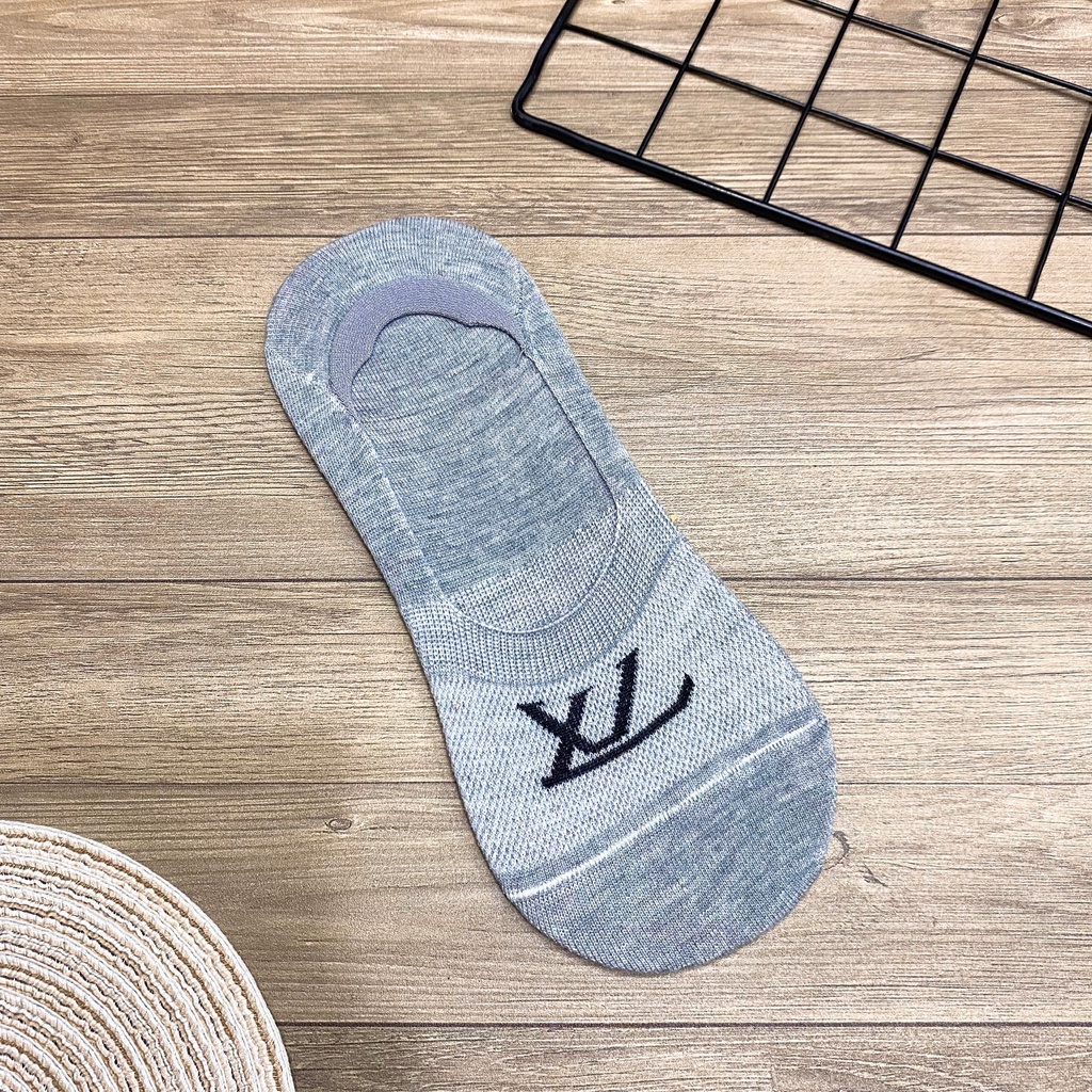 Tất lười nam, tất vô hình, tất nam cố thấp chống trượt phối chữ thời trang - TV17