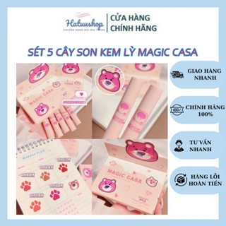 Sét 5 son kem lỳ magic casa đầu gấu hồng hatuushop