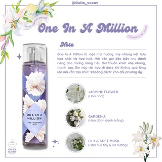 Xịt thơm toàn thân one in a million 236ml bodymist b&bws