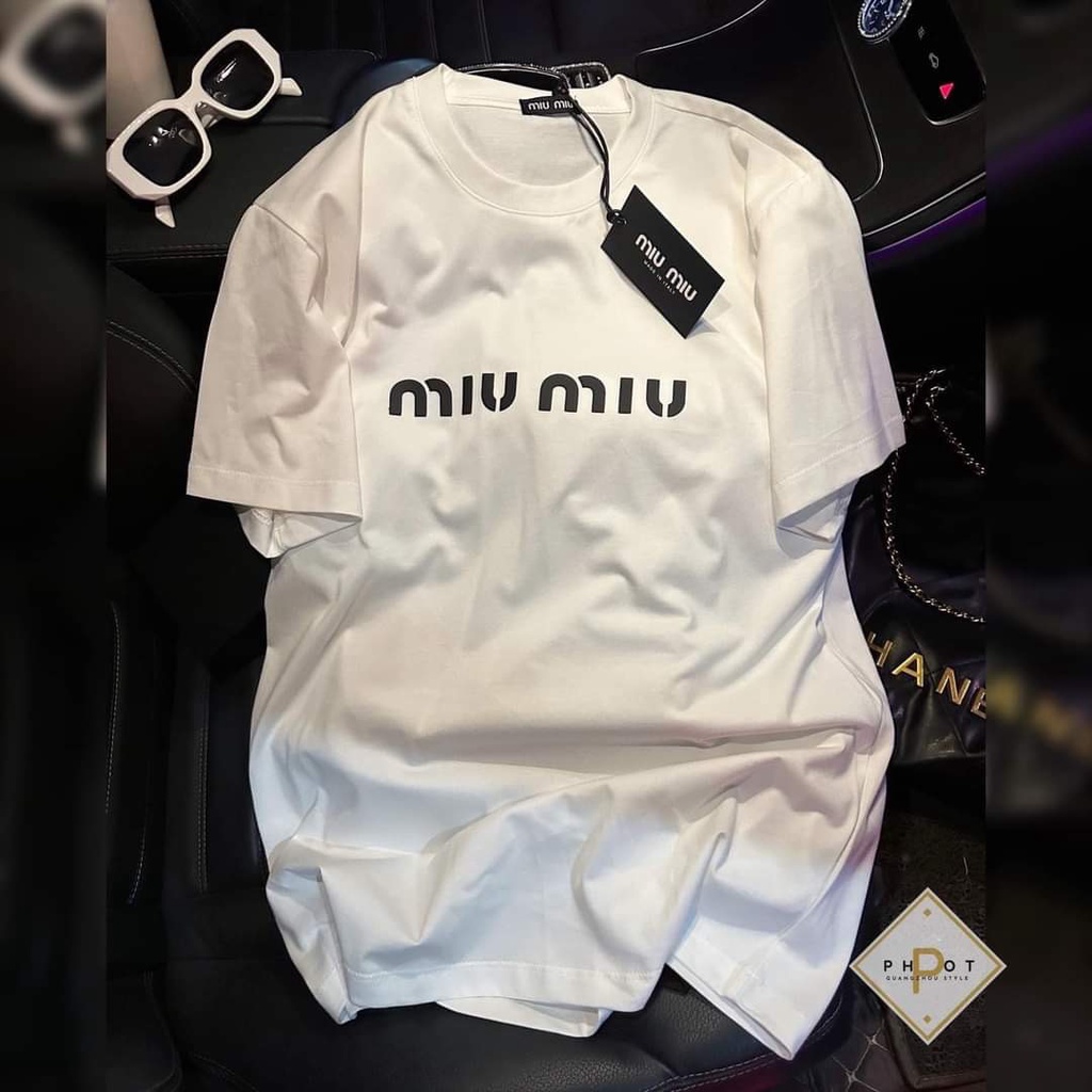 Áo phông miu miu chất cotton su form rộng