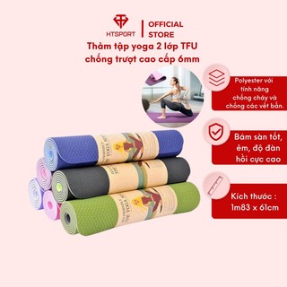 Thảm tập gym, thảm tập yoga 2 lớp TFU chống trượt cao cấp 6mm , thảm tập tại nhà