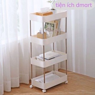 kệ đựng đồ spa, để đồ nail 4 tầng, kệ để đồ đa năng có bánh xe di chuyển 9397