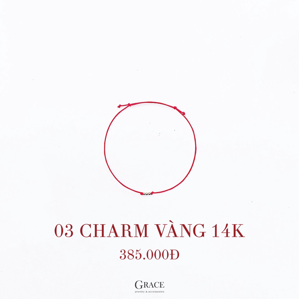 Lắc May Mắn Chỉ đỏ Bi Vàng 14K Grace Jewelry