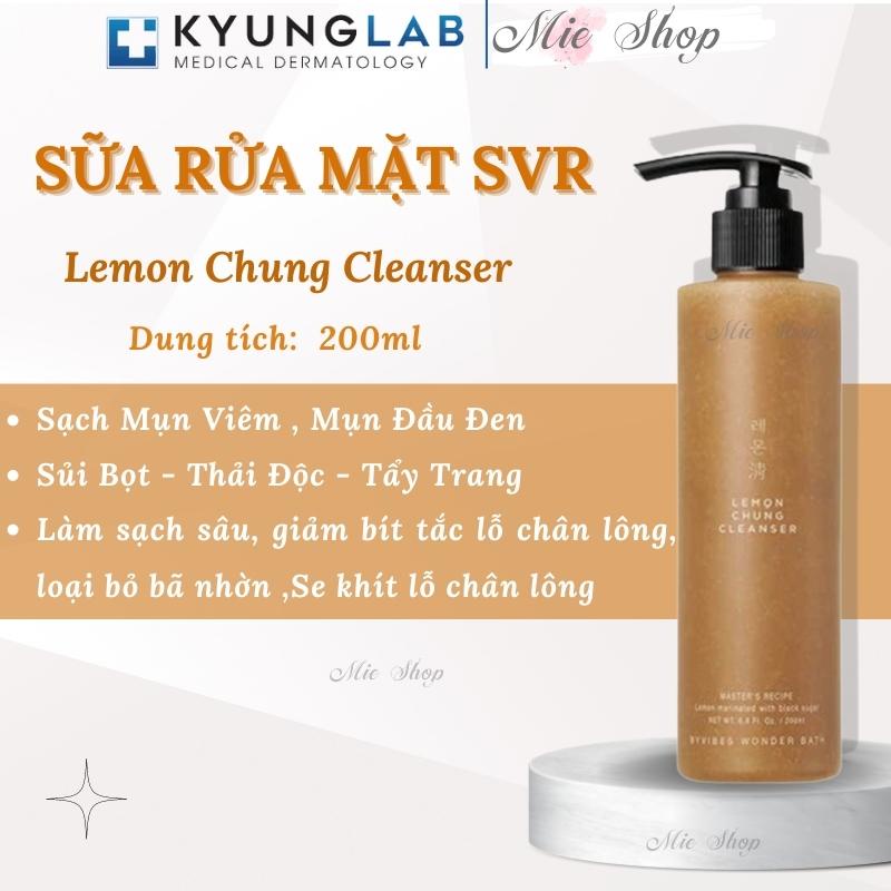 Sữa rửa măt , sữa rửa mặt chanh đường đen lemon chung cleanser 200ml, sạch mụn viêm , mụn đầu đen , làm sạch sâu