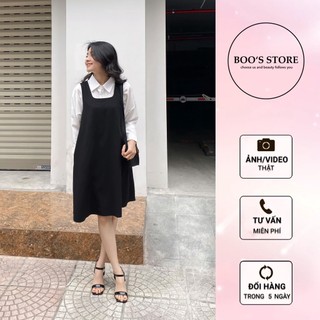 Váy boo's store váy yếm sát nách cổ vuông