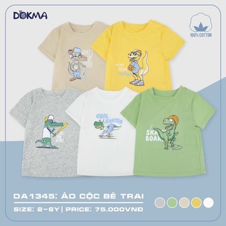 Áo cộc tay cổ tròn dokma bé trai 2-6y mẫu mới nhất