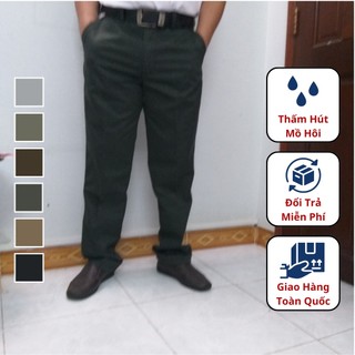 Quần kaki nam trung niên ống suông caro nhí - Xưởng may Phúc Hằng