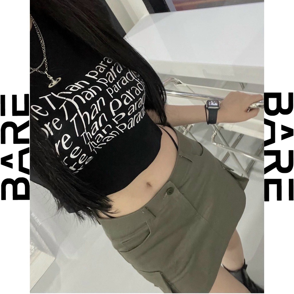 Áo Thun CropTop Tay Ngắn Cổ Tròn Dáng Croptop Ôm In Họa Tiết More Than Paradise Thời Trang Cho Nữ - AO0156 | BigBuy360 - bigbuy360.vn