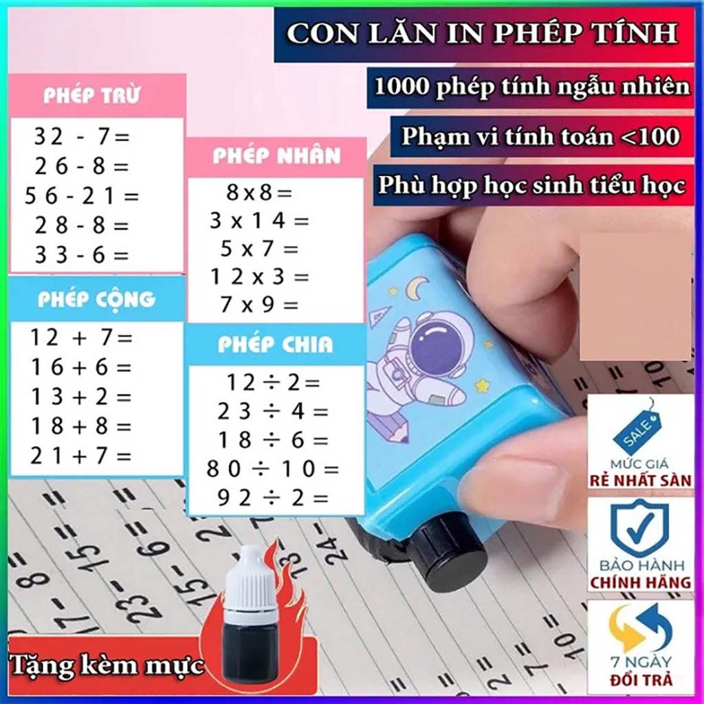 Con Lăn In Phép Tính Nhật Bản Cho Bé Học Toán Cộng Trừ Tiểu Học Lớp 1 Thông Minh Mini Trọn Bộ Đồ Chơi Toán Học Tư Duy