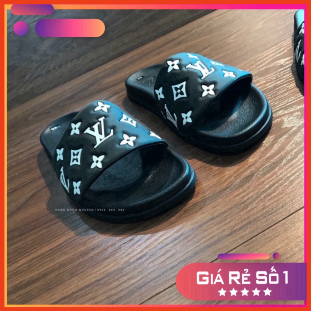 DÉP QUAI NGANG LV VÂN HOA TRẮNG - DÉP NAM EO VI QUAI HOA Rẻ Nhất Shopeee Xmenshop Xmenshop3