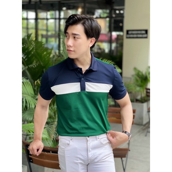 Áo polo nam phối màu, áo thun nam cổ trụ mã CT120, vải Poly cá sấu thoáng mát, mềm mịn