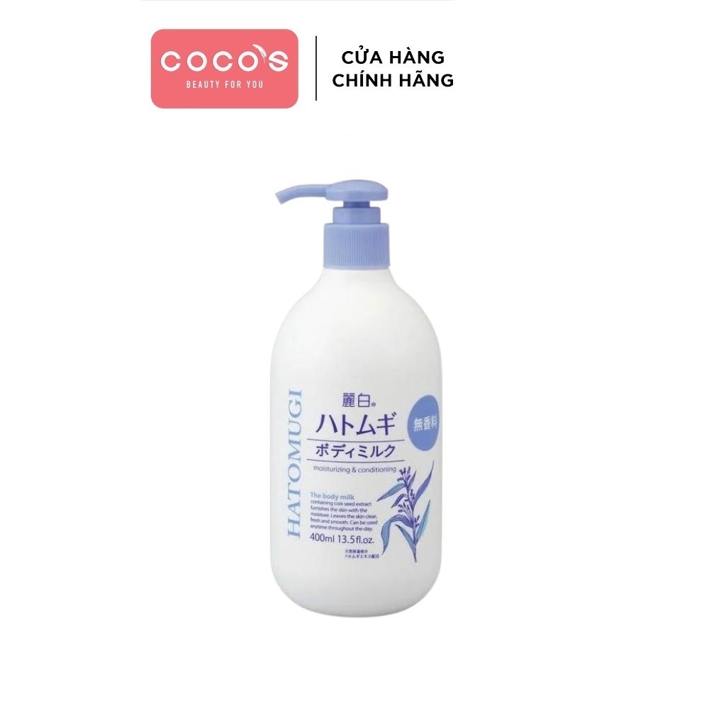 Sữa Dưỡng Thể Reihaku Hatomugi Body Milk Dùng Ban Đêm 400ml - Không Mùi Hương