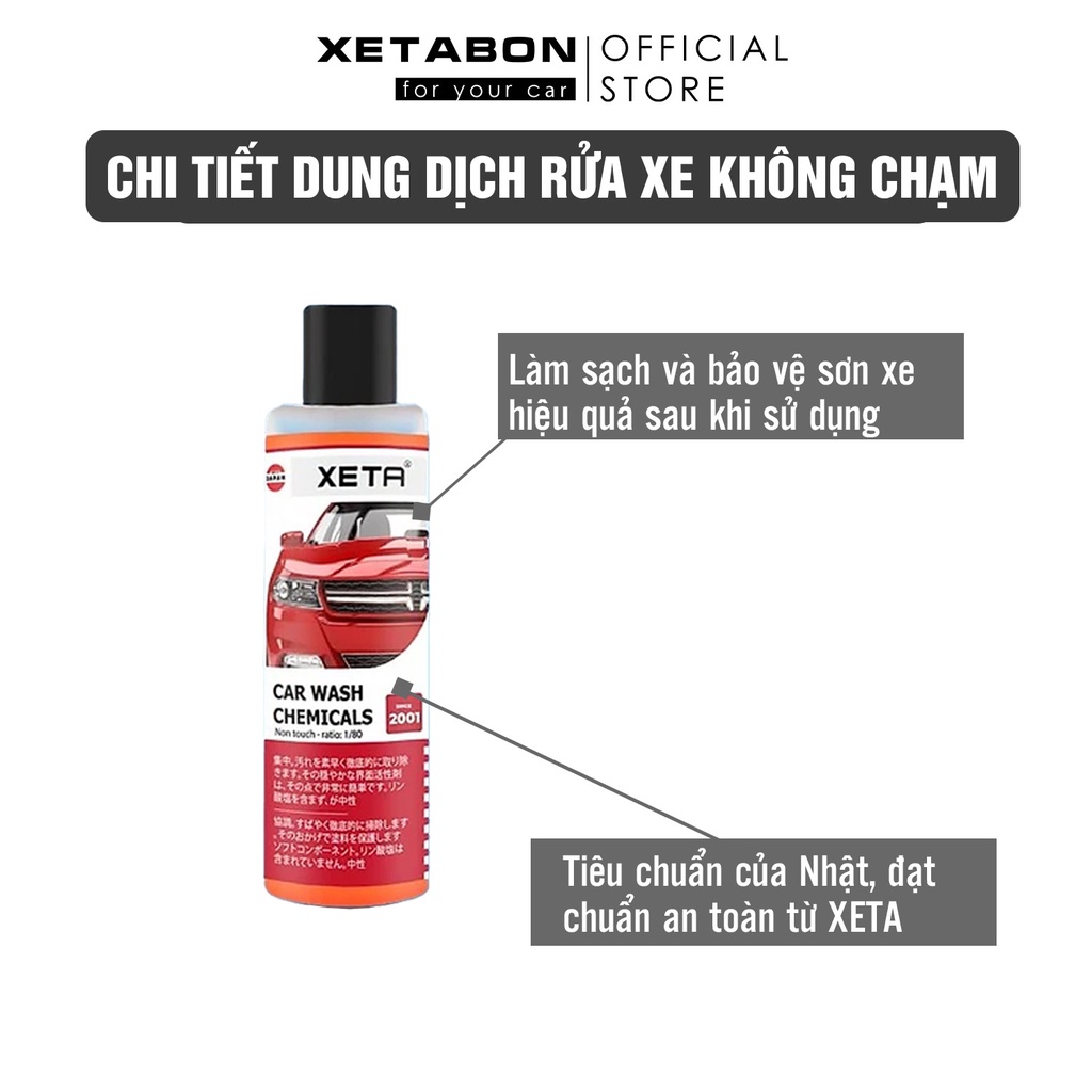 Rửa xe không chạm XETA dung dịch tẩy rửa xe máy xe ô tô tại nhà kèm bình tạo bọt tuyết