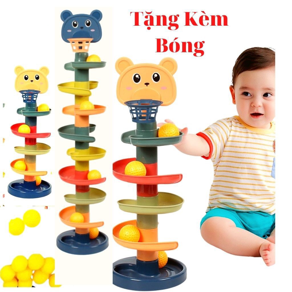 Đồ Chơi Thả Bóng Xoay Tròn, Tháp Bóng Lăn Và Đồ Chơi Bóng Rổ, Trò Chơi Vận Động Cho Bé