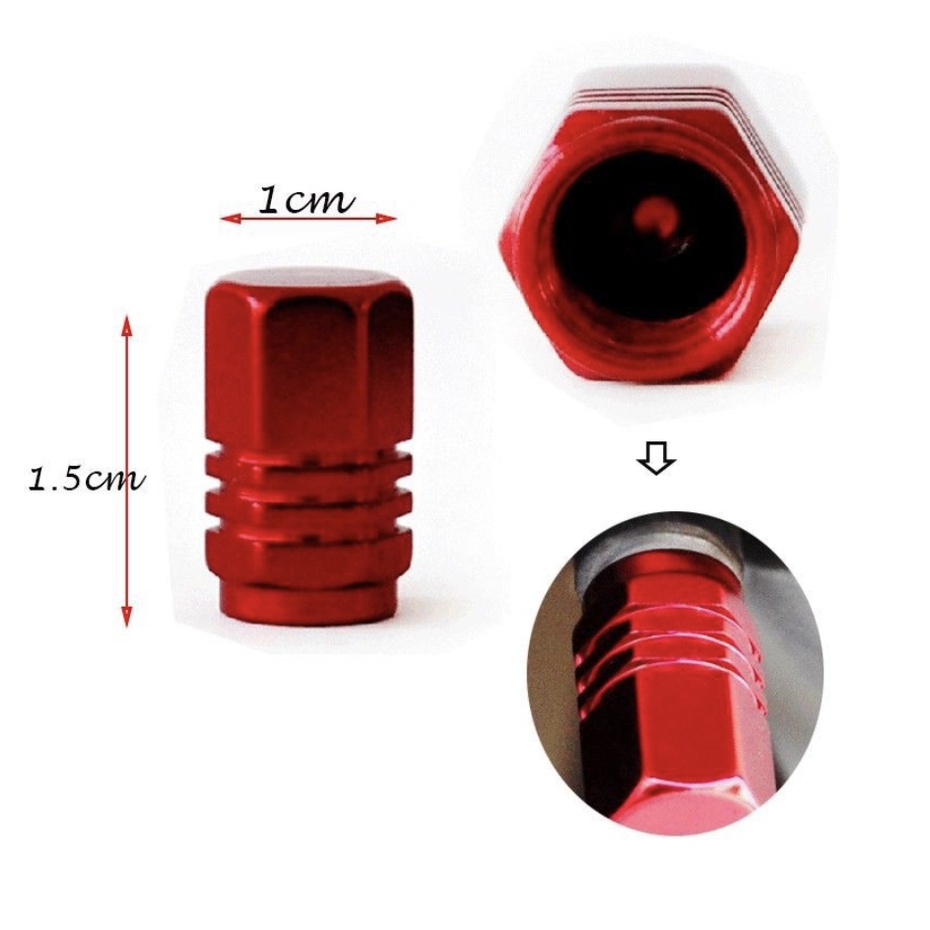 Bộ 4 Nắp Đậy Van Bánh xe máy, Xe Hơi Logo Hãng Xe Bằng Hợp Kim Nhôm Nhiều Màu Sắc VAN