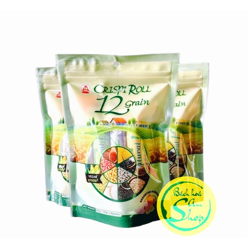 (Túi Zip 80gr Mix Vị) Bánh Ngũ Cốc Dinh Dưỡng 12 Loại Đậu PeiTien Crispi Roll Đài Loan 80gr