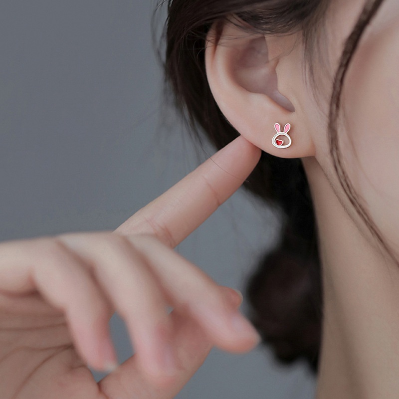 Khuyên Tai Bạc 925 Trang Trí Hình Thỏ Đính Ngọc Trai Thời Trang Dành Cho Nữ