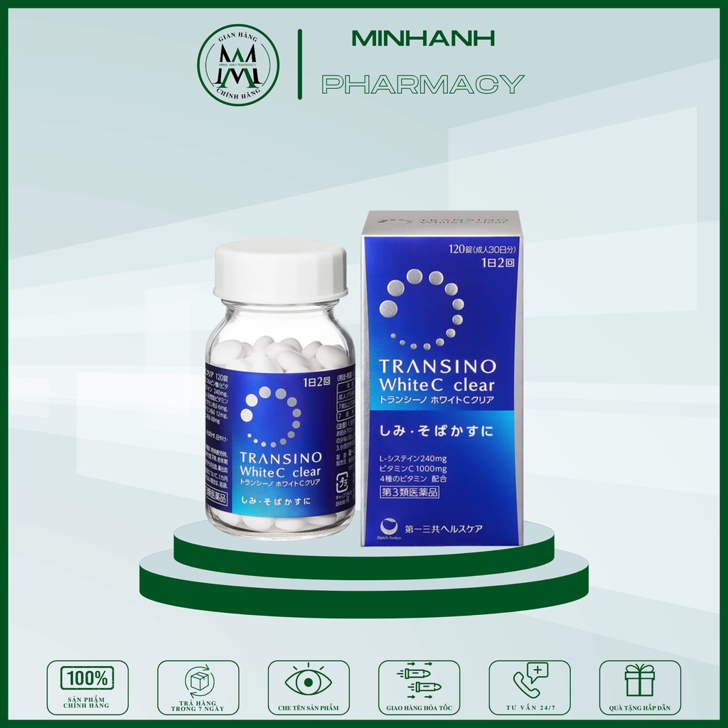 Viên uống trắng da, giảm nám tàn nhang, đốm nâu Transino White C Clear – whitening Nhật bản làm cho da trắng sáng đều mà
