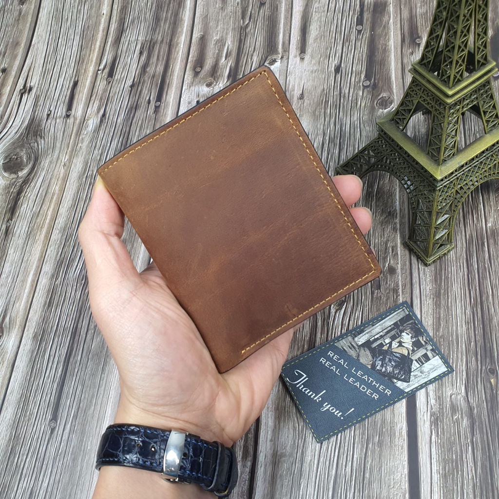 Ví nam đứng da bò thật WS104VB  - 100% da bò thật, BH 3 năm