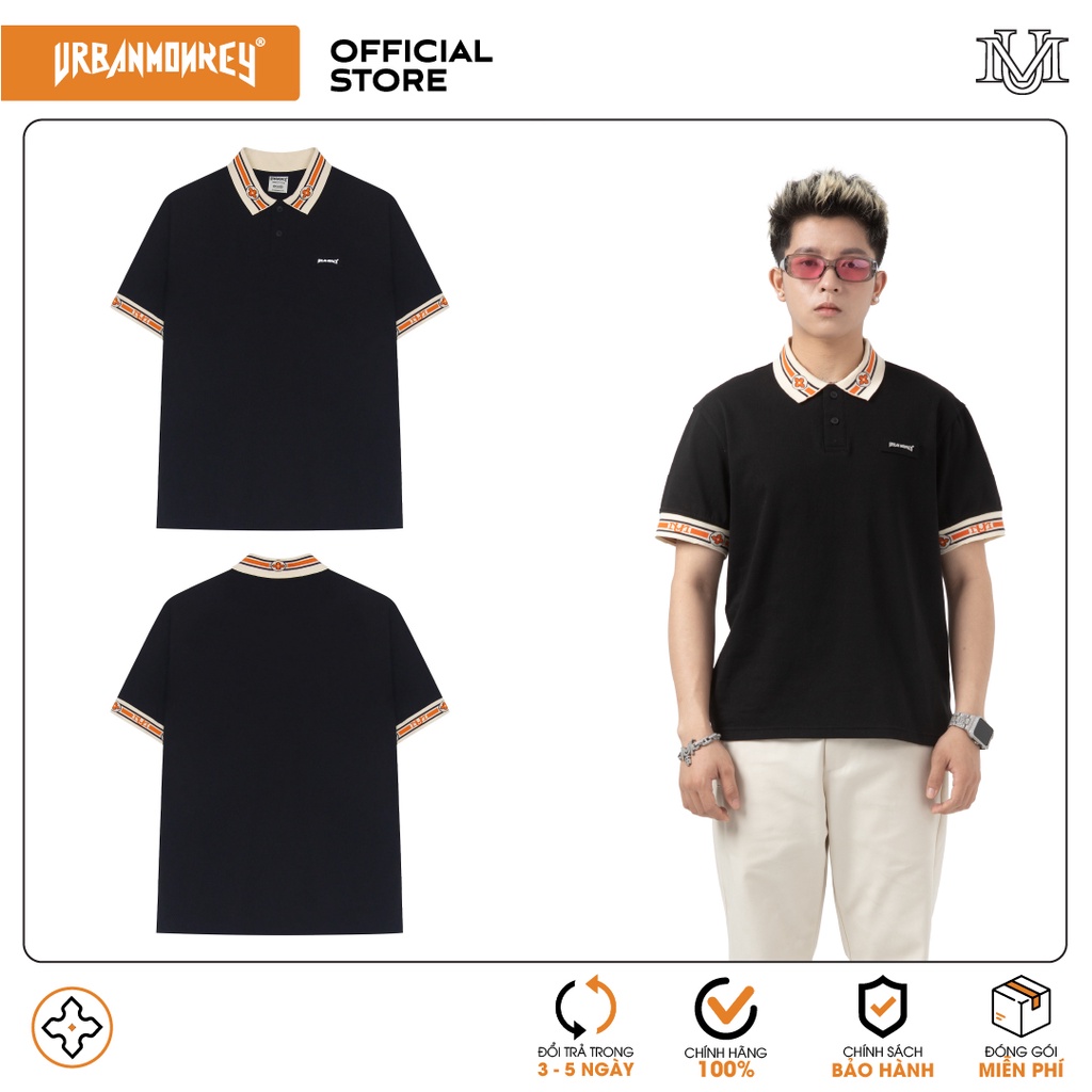 Áo PoLo URBAN MONKEY GOBLIN SIGNATURE POLO BLACK Dệt Họa Tiết