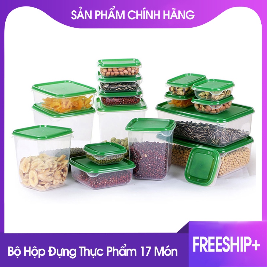 Bộ 17 Hộp Nhựa Đựng Thức Ăn Cao Cấp
