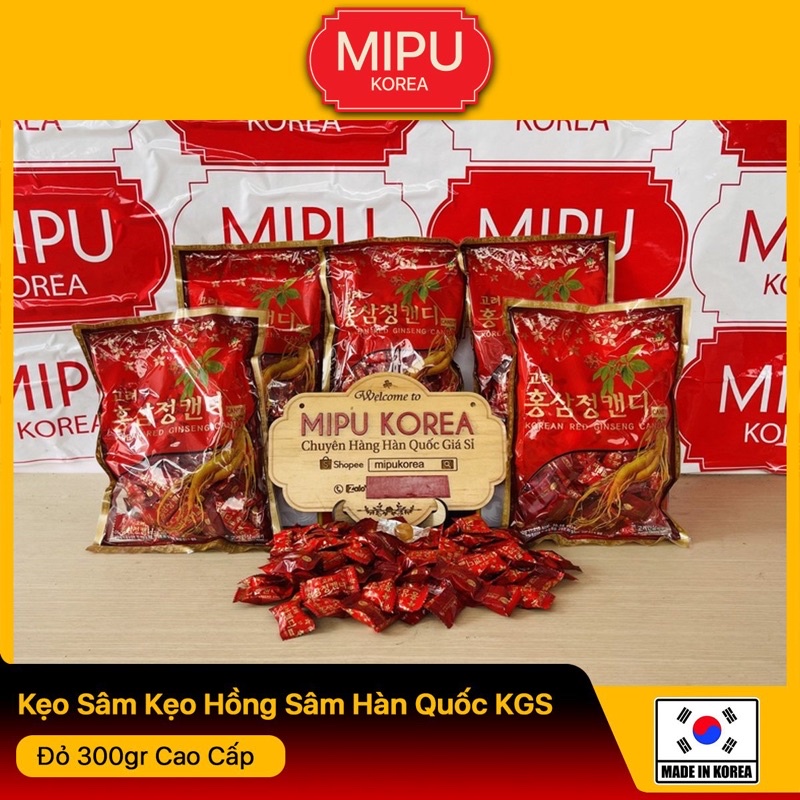 (Date 8/2025) Kẹo Sâm Kẹo Hồng Sâm Hàn Quốc KGS Đỏ 300gr Cao Cấp