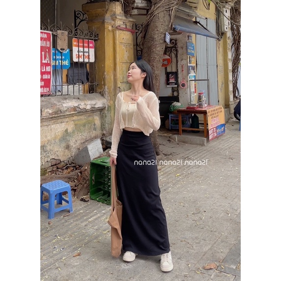 Chân váy thun trơn dáng dài Nana21 Nanastore21