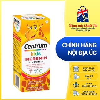 Siro ăn ngon, bổ sung sắt cho bé Centrum Kids Incremin Iron Mixture Cherry Flavour 200ml