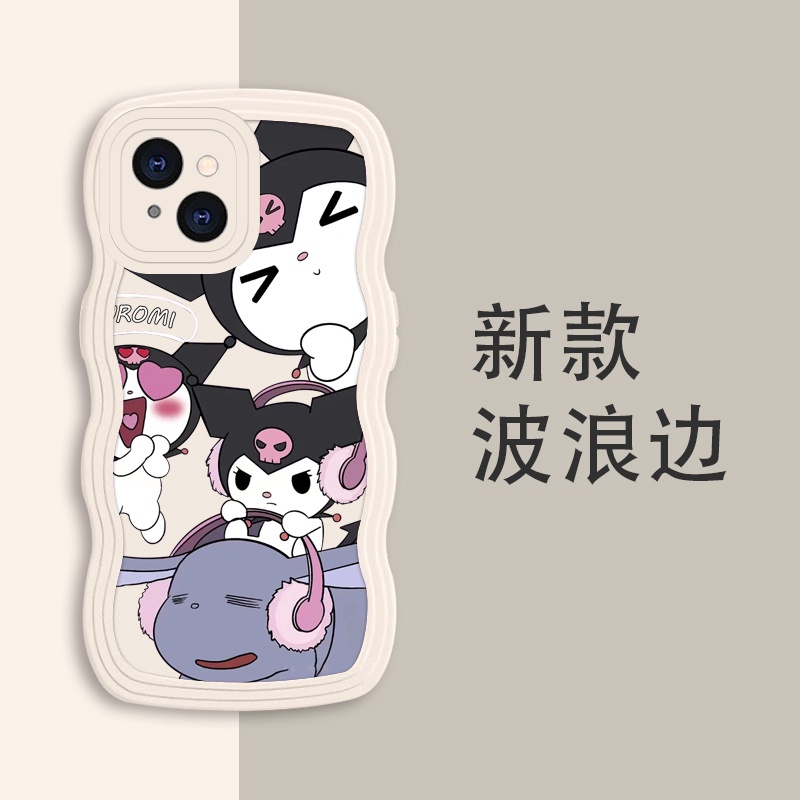 Ốp Điện Thoại Viền Gợn Sóng Chống Dấu Vân Tay Họa Tiết Hoạt Hình Cho iPhone 11 12 14plus xsmax 11Promax 12Pro 13Pro max