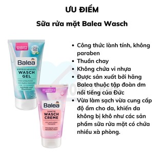 [Nội Địa Đức] Sữa rửa mặt Balea Wasch 150ml nội địa Đức