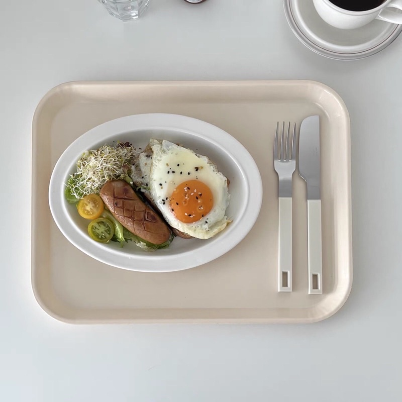 Khay đựng đồ ăn, khay decor đơn giản màu pastel phong cách Hàn Quốc