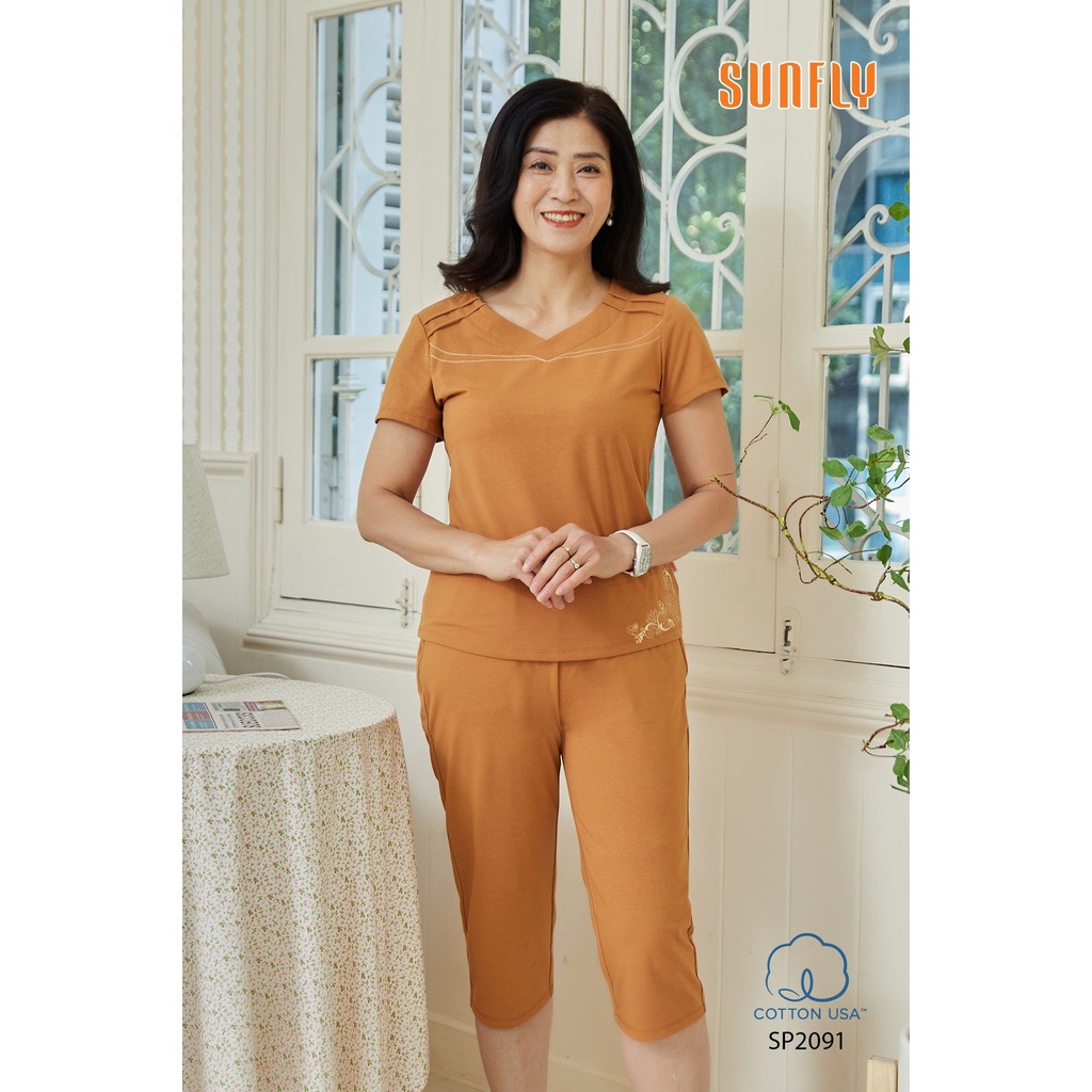 SP2091 - BỘ MẶC NHÀ COTTON ÁO CỘC QUẦN NGỐ