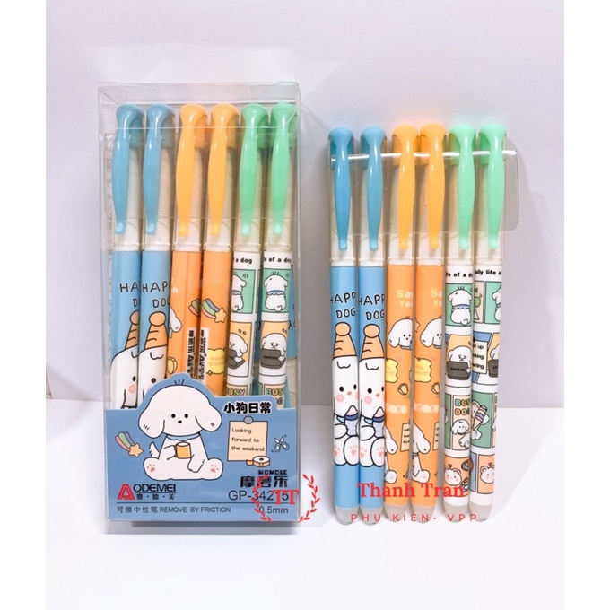 Bút gel bôi được mực xanh, tím