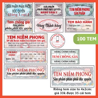 100c tem vỡ niêm phong sản phẩm (12 loại in sẵn)