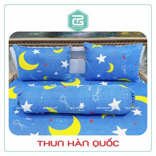 Bộ Ga Giường Thun Lạnh Hàn Quốc 4 Món ( 1 ga bọc + 2 vỏ gối nằm + 1 vỏ gối ôm )