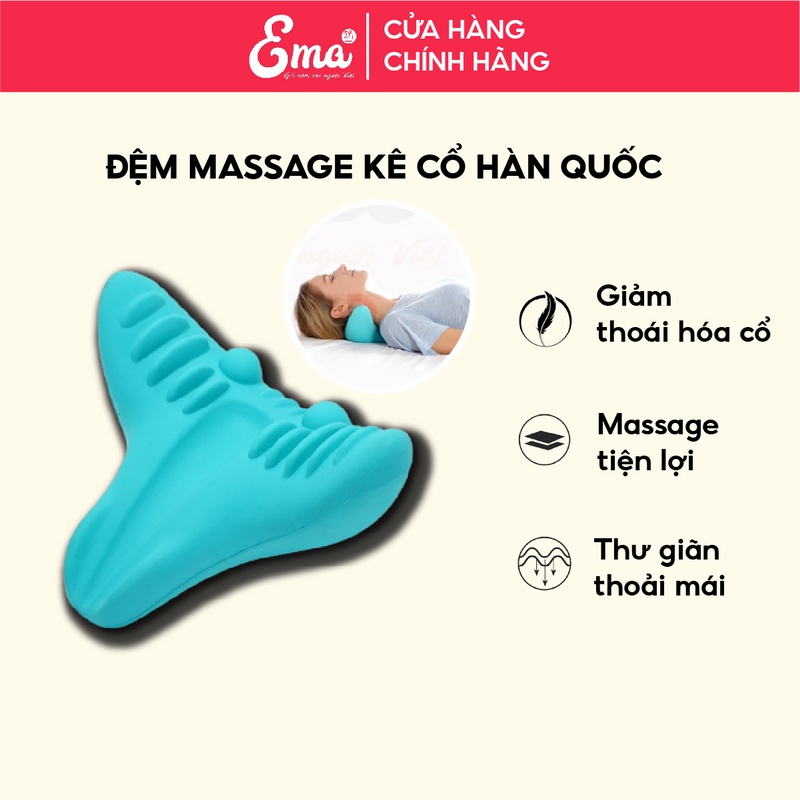 Đệm kê cổ massage kiểu Hàn Quốc - Kéo căng và thư giãn phần cổ vai gáy và đốt sống - Ngăn ngứa thoái hóa