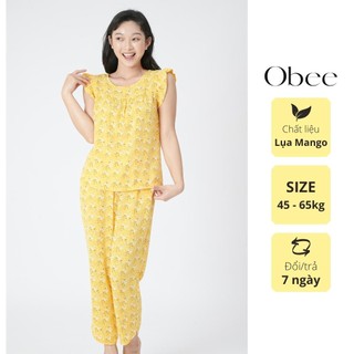 Đồ bộ nữ quần dài lụa mango mềm mịn, không nhăn