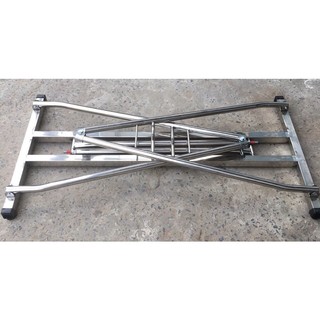 Khung võng xếp chân vuông inox 100% dày 1.2mm